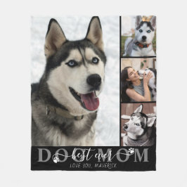 Best Dog Mam Ever Script Pakt 4 Foto zwart Fleece Deken