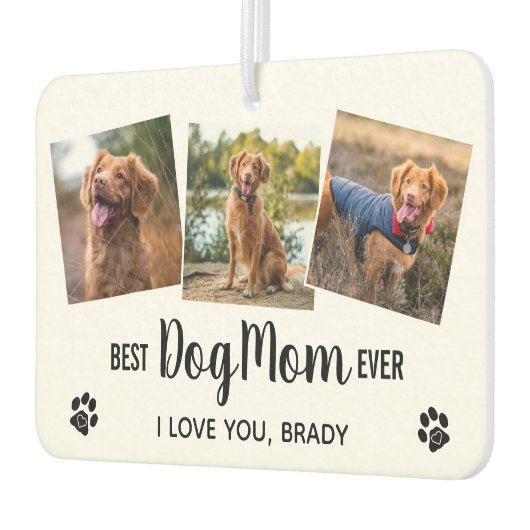 Best Dog Mam Ever White 3 Foto Luchtverfrisser (Links)