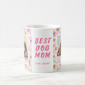 Best Dog Mam Flower Pattern Foto Koffiemok (Center)