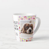 Best Dog Mam Flower Pattern Foto Latte Mok (Rechterhoek)