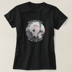 Best Dog Mam Foto van Cute White Puppy Dog Black T-shirt