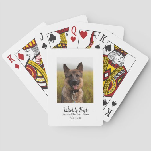 Best Dog Mam German Shepherd Personalized Pokerkaarten (Achterkant)