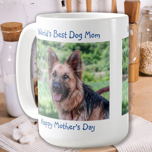 Best Dog Mam - Happy Moederdag - Blue Pet Photo Koffiemok