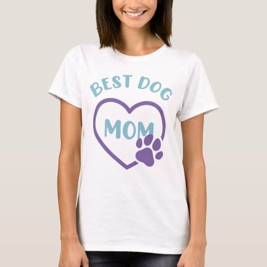 Best Dog Mam Heart W Paw T-shirt (Voorkant)