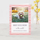 Best Dog Mam | Koraal | Foto-Moederdag Kaart (Gele Bloem)