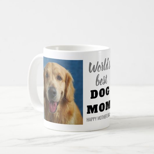 Best Dog Mam Moederdag 2 Foto Koffiemok (Voorkant links)