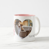 Best Dog Mam Naam Pet Foto Roze Tweekleurige Koffiemok (Voorkant rechts)
