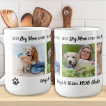Best Dog Mam ooit Aangepast 3 Foto & Name Koffiemok<br><div class="desc">Beste hond Mam ooit ♡... Verrassend je favoriete Dog Mam, of het nu haar verjaardag, Moederdag of Kerstmis is met deze geweldige aangepaste foto-mok. Pas deze koffie-mok aan met de 3 favoriete foto's van je hond, draai het ontwerp rond, middelste foto heeft een persoonlijke naam of een klein bericht. Geweldig...</div>
