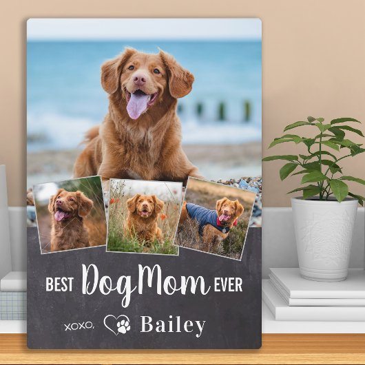 Best Dog Mam ooit Aangepast 4 Pet Photo Collage Fotoplaat
