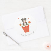 Best Dog Mam ooit Australische herderbloem Ronde Sticker (Envelop)