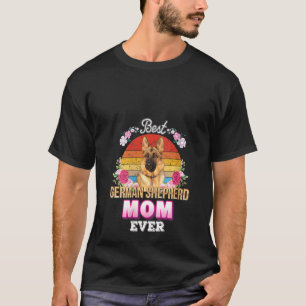 Best Dog Mam ooit Duits Shepherd Floral T-shirt