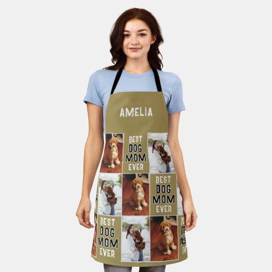 Best Dog Mam ooit Eigenaar Pet 2 Foto's Schort (Gedragen)