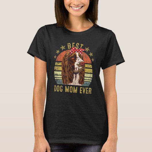 Best Dog Mam ooit English Springer Spaniel Moeder T-shirt (Voorkant)