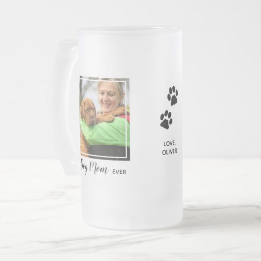 Best Dog Mam ooit foto Matglas Bierpul (Voorkant links)