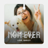 Best Dog Mam ooit foto Metalen Ornament (Achterkant)