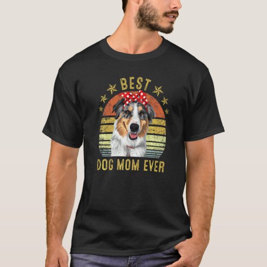 Best Dog Mam ooit Miniature American Shepherd Moth T-shirt (Voorkant)
