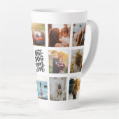 Best Dog Mam ooit Persoonlijke Foto Collage Latte Mok (Rechterhoek)