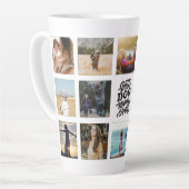 Best Dog Mam ooit Persoonlijke Foto Collage Latte Mok (Linkerhoek)