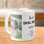 Best Dog Mam ooit Persoonlijke Fotonamen Koffiemok<br><div class="desc">Viel de beste hond die moeder ooit heeft met deze gepersonaliseerde mok. U kunt eenvoudig twee foto's van uw hond of honden,  naam of namen en jaar toevoegen.</div>