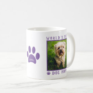 Best Dog Mam Paarse Paws Name Pet Photo Koffiemok