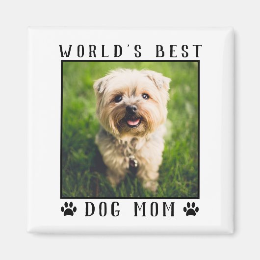 Best Dog Mam Paw Drukt Foto Lijst Magneet (Voorkant)