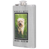 Best Dog Mam Paw Drukt Foto Rustic Wood Heupfles (Links)