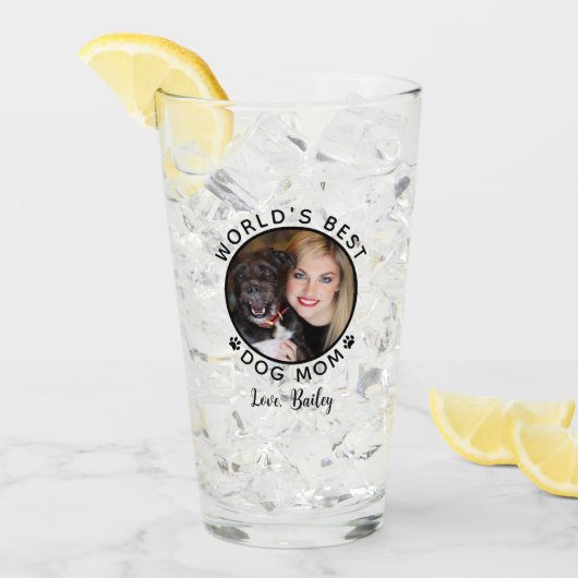 Best Dog Mam Paw Drukt foto's Pet Glas (Voorkant ijs)