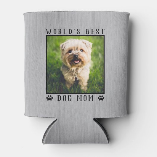 Best Dog Mam Paw Drukt Pet Foto Rustic Blikjeskoeler (Voorkant)