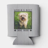 Best Dog Mam Paw Drukt Pet Foto Rustic Blikjeskoeler (Achterkant)