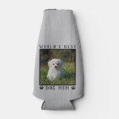 Best Dog Mam Paw Drukt Pet Foto Rustic Flesjeskoeler (Voorkant)