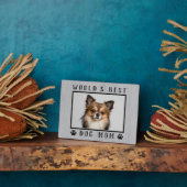 Best Dog Mam Paw Drukt Pet Foto Rustic Fotoplaat (Zijkant)