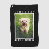 Best Dog Mam Paw Drukt Pet Foto zwart Golfhanddoek (Voorkant)