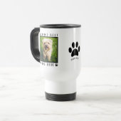 Best Dog Mam Paw Prints Name Pet Photo Reisbeker (Voorkant links)