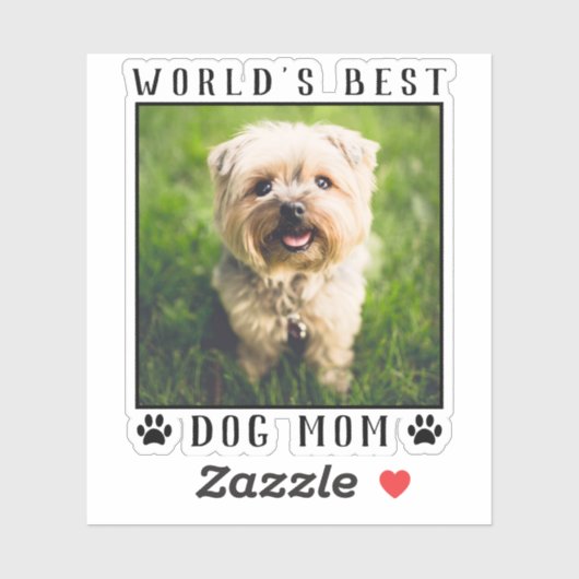 Best Dog Mam Paw Prints Pet Photo Lijst Sticker (Vel)