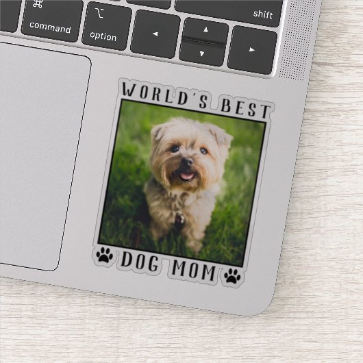 Best Dog Mam Paw Prints Pet Photo Lijst Sticker (Detail)