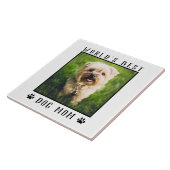 Best Dog Mam Paw Prints Pet Photo Lijst Tegeltje (Zijkant)