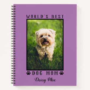 Best Dog Mam Paw Prints Pet Photo Paars Notitieboek