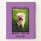 Best Dog Mam Paw Prints Pet Photo Paars Notitieboek (Achterkant)