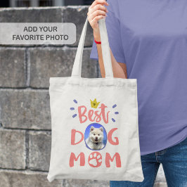 Best Dog Mam Pet Foto Pet Print Cute Pink Text Tote Bag