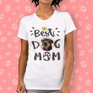 Best Dog Mam Pet Photo Paw Print Cute Typografie T-shirt