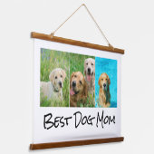 Best Dog Mam Photo Collage Hanging Tapestry Hangend Wandkleed (Gebogen)