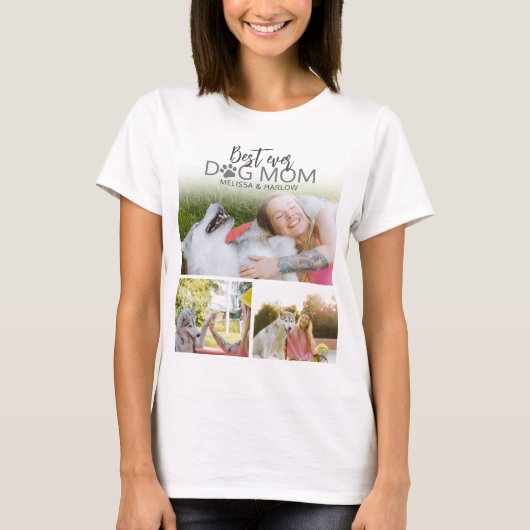 Best Dog Mam Photo Collage T-shirt (Voorkant)
