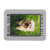 Best Dog Mam Photo Paw Prints Rustic Magneet (Horizontaal)
