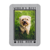 Best Dog Mam Photo Paw Prints Rustic Magneet (Verticaal)