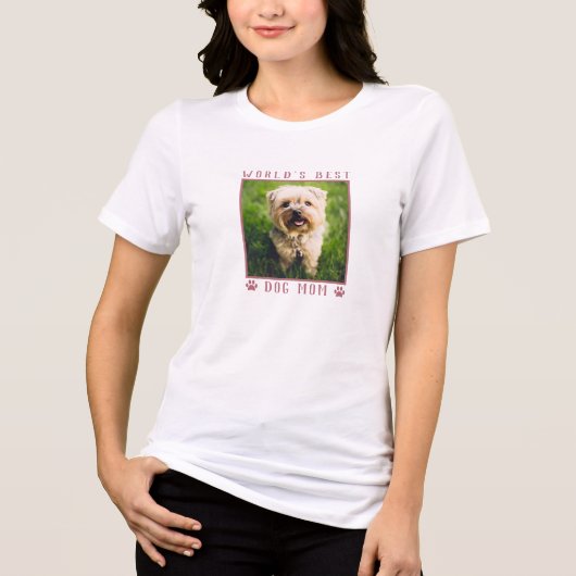Best Dog Mam Pink Pet Foto's Tri-Blend Shirt (Voorkant)