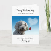 Best Dog Mam Red Rose Persoonlijk Moederdag Feestdagen Kaart (Voorkant)
