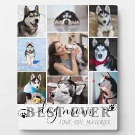 Best Dog Mam script 9 Photo Collage Paw Print Fotoplaat