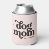 Best Dog Mam Trendy Retro Typografie en Pawprint Blikjeskoeler (Blikje Voorkant)