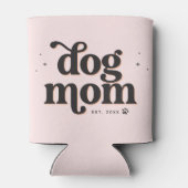 Best Dog Mam Trendy Retro Typografie en Pawprint Blikjeskoeler (Achterkant)