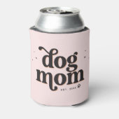 Best Dog Mam Trendy Retro Typografie en Pawprint Blikjeskoeler (Blikje Achterkant)